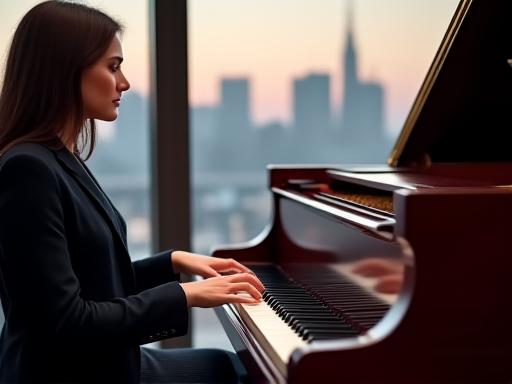 Profesjonalista uczący się fortepianu online